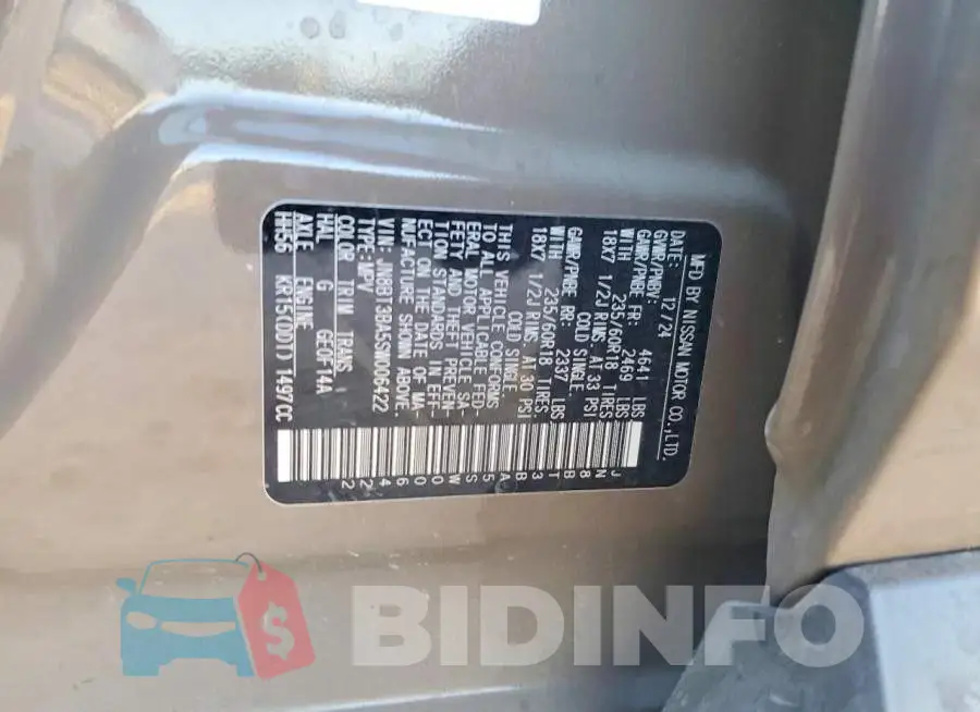 JN8BT3BA5SW006422 Photo# 13