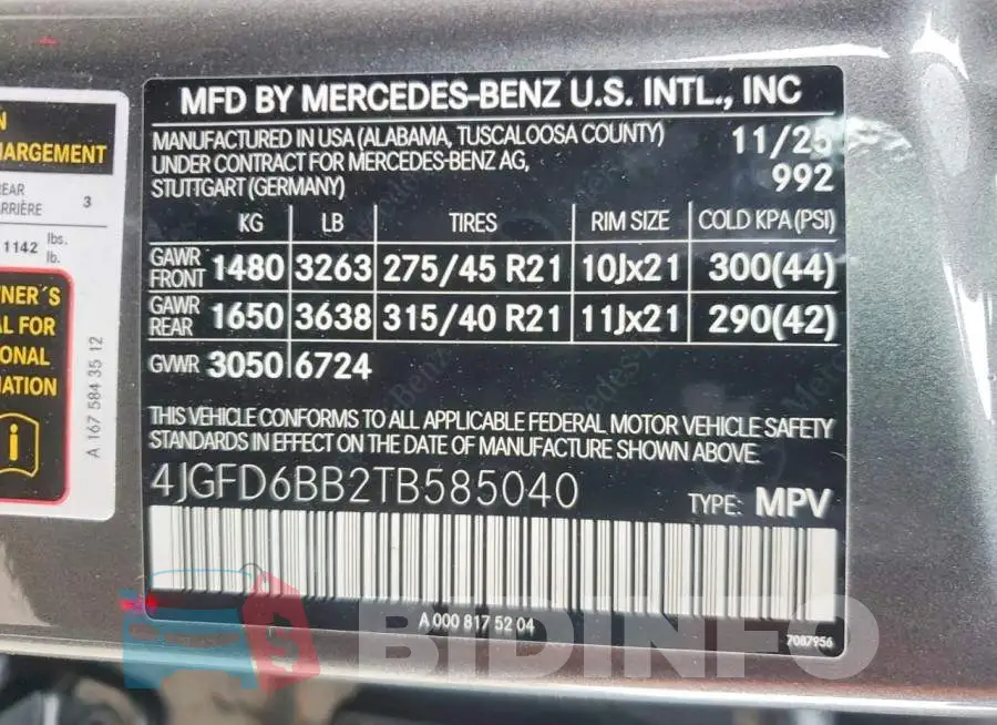 4JGFD6BB2TB585040 Photo# 13