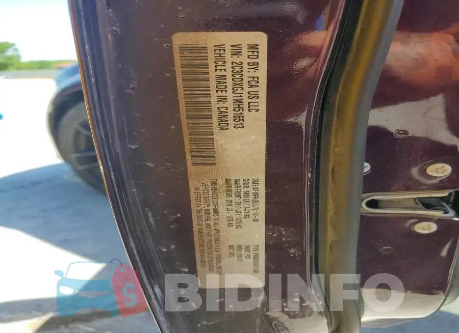 2C3CDXGJ1MH516513 Photo# 12