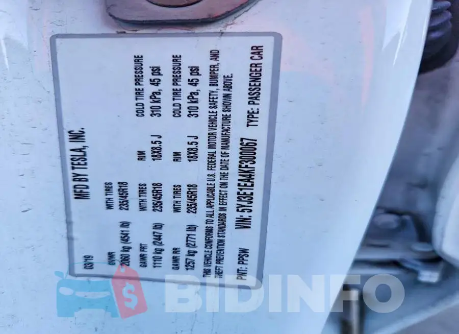 5YJ3E1EA4KF300067 Photo# 12