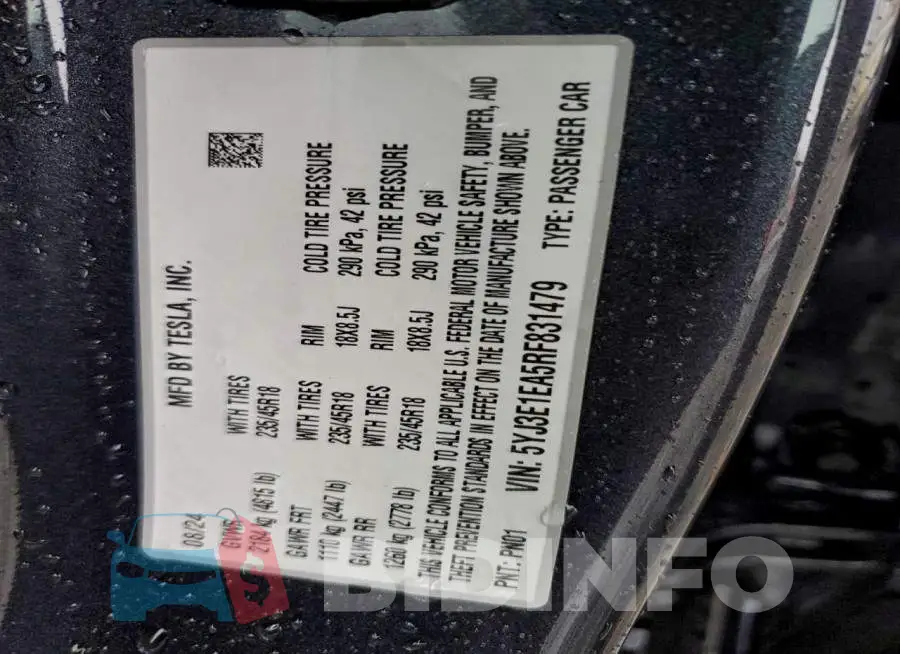 5YJ3E1EA5RF831479 Photo# 12