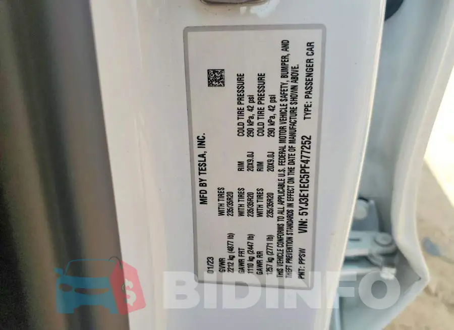 5YJ3E1EC5PF477252 Photo# 12