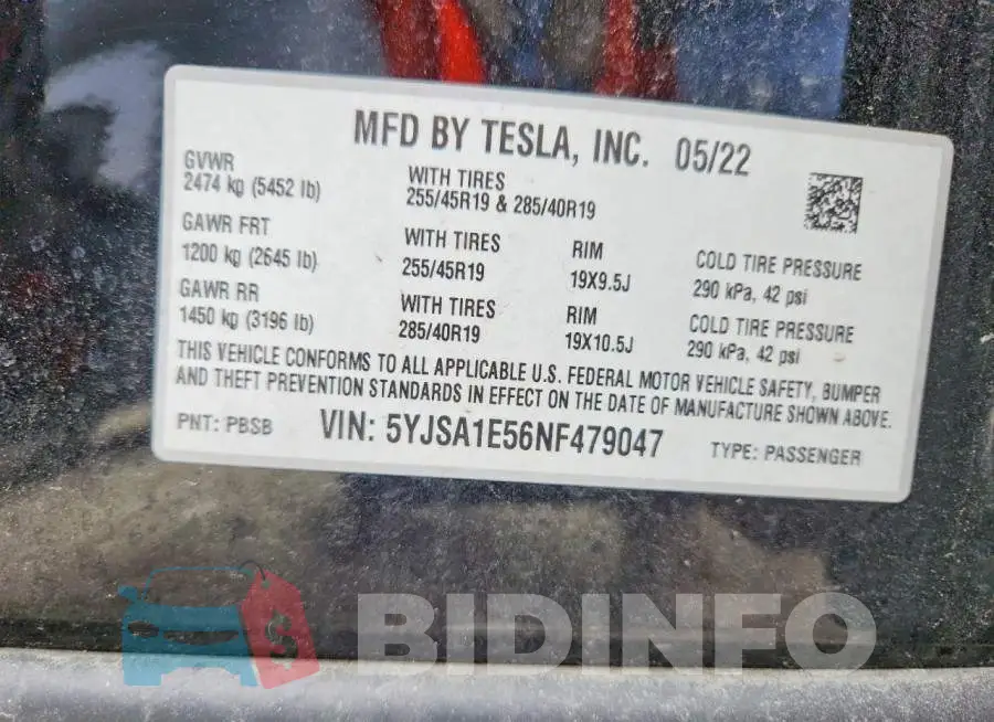5YJSA1E56NF479047 Photo# 12