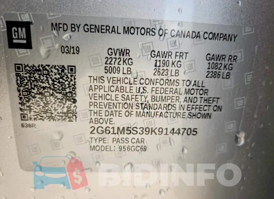 2G61M5S39K9144705 Photo# 12