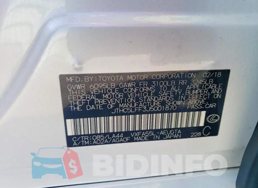 JTHC5LFF3J5001870 Photo# 12