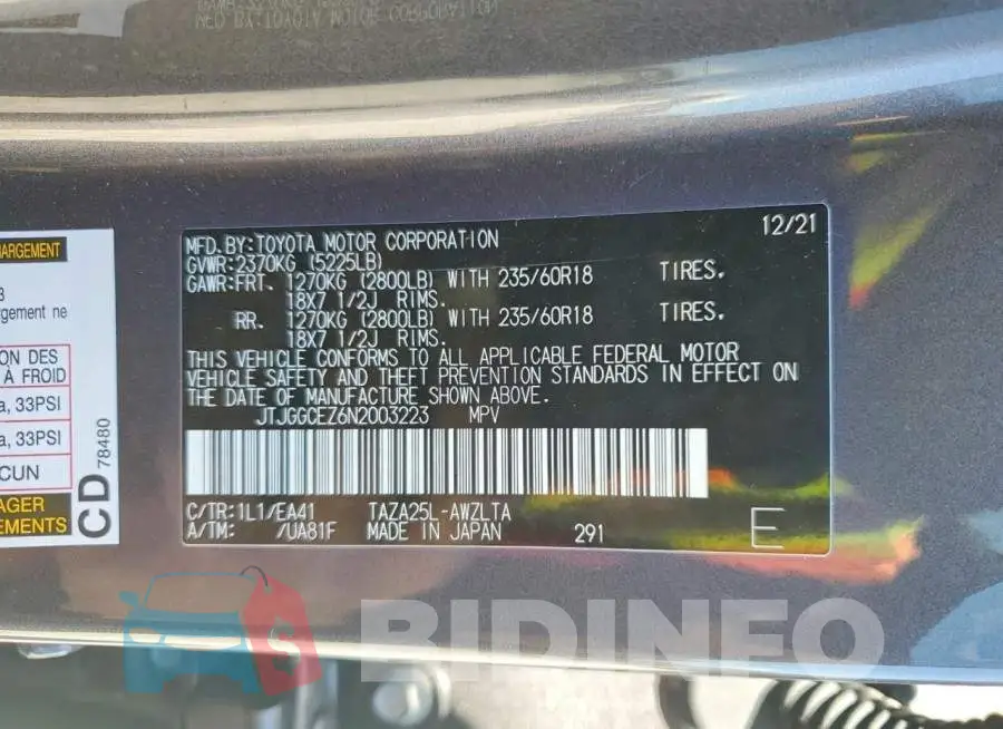 JTJGGCEZ6N2003223 Photo# 13