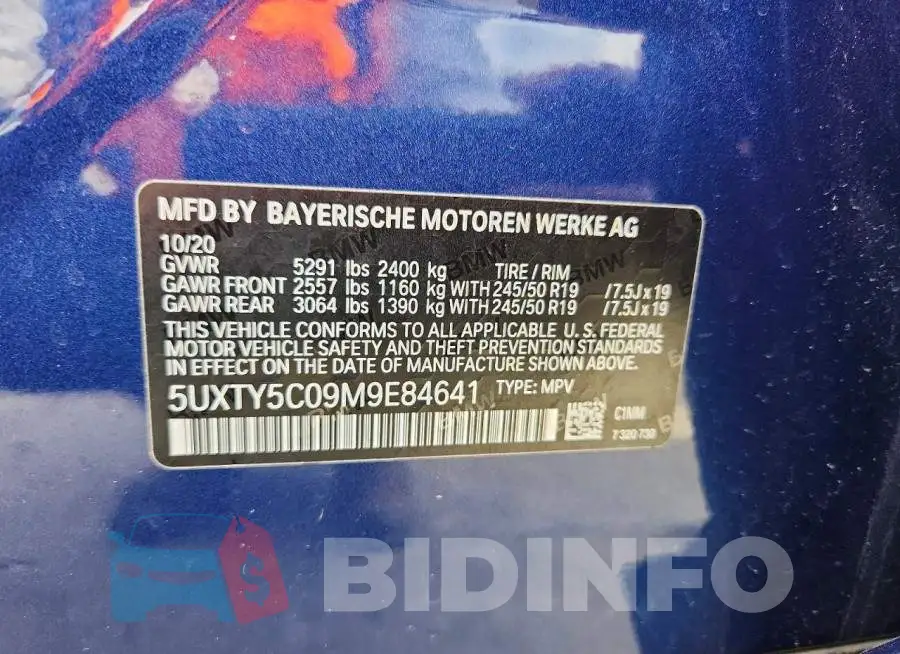 5UXTY5C09M9E84641 Photo# 13