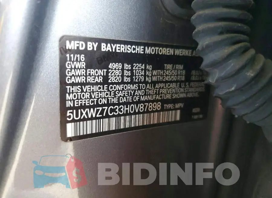 5UXWZ7C33H0V87898 Photo# 13