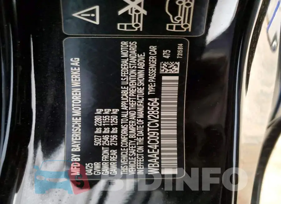WBAAE4C09TCV28564 Photo# 13