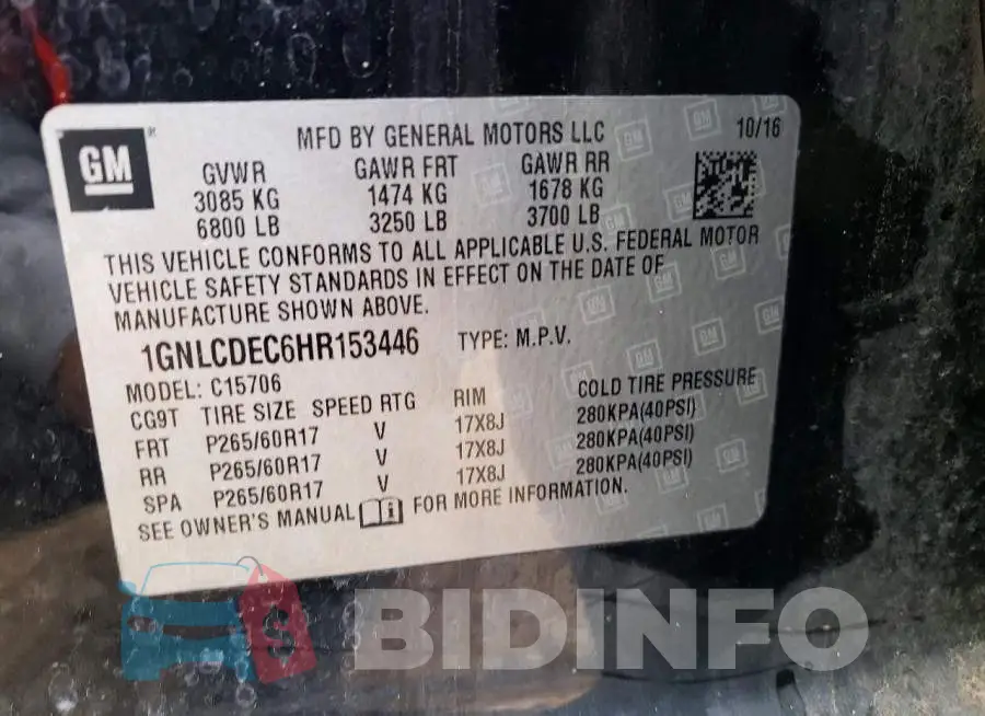 1GNLCDEC6HR153446 Photo# 13