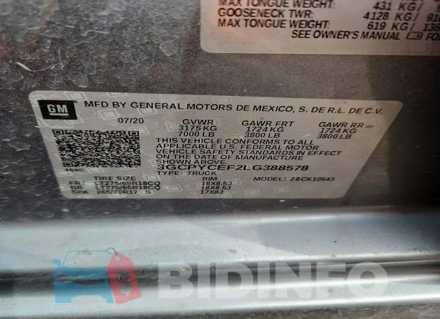 3GCPYCEF2LG388578 Photo# 12