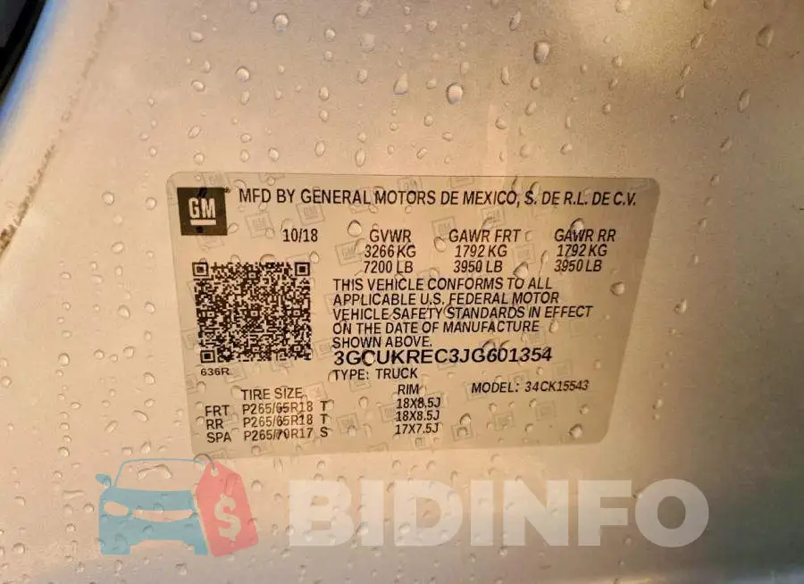 3GCUKREC3JG601354 Photo# 12