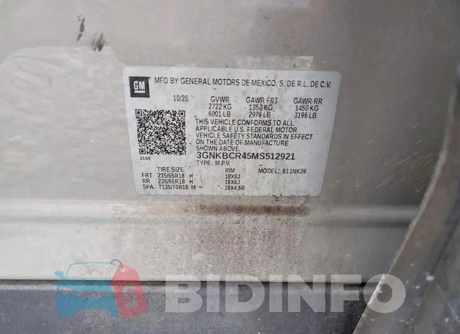 3GNKBCR45MS512921 Photo# 13