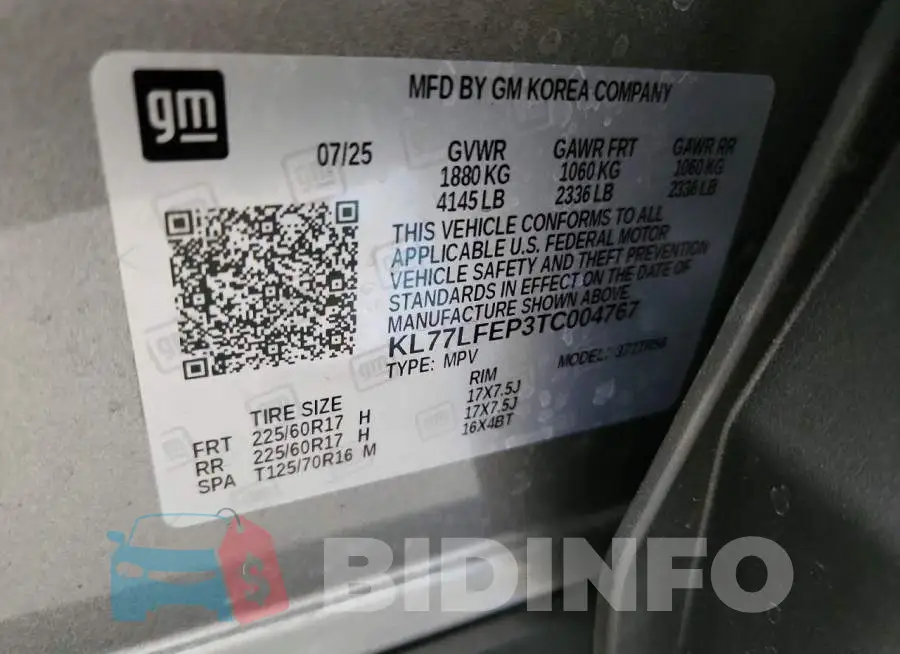 KL77LFEP3TC004767 Photo# 14