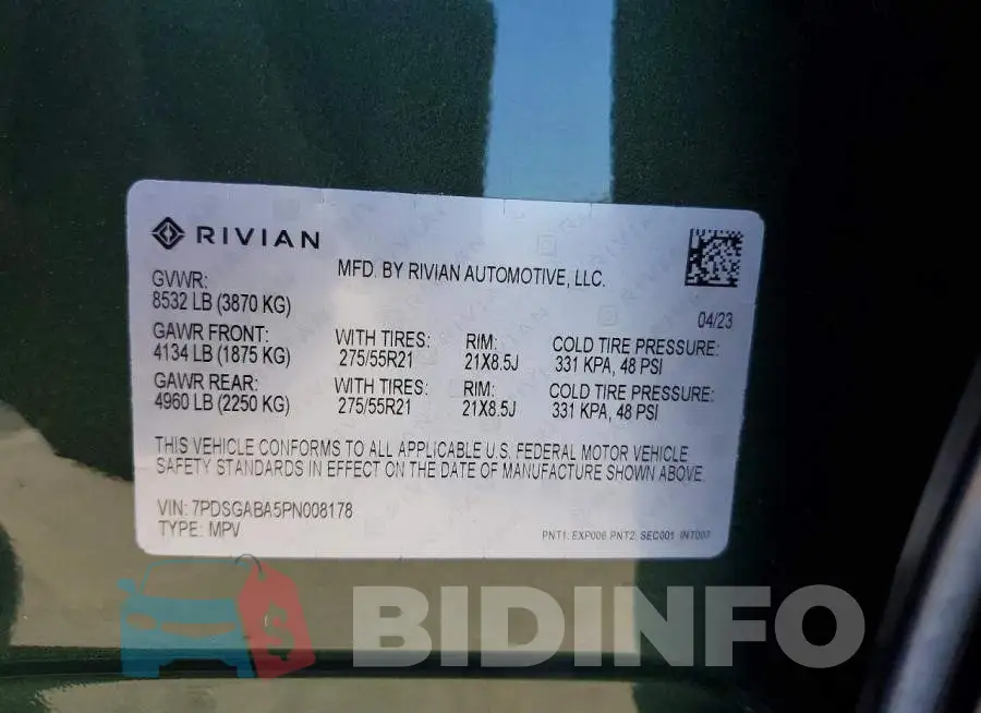 7PDSGABA5PN008178 Photo# 13