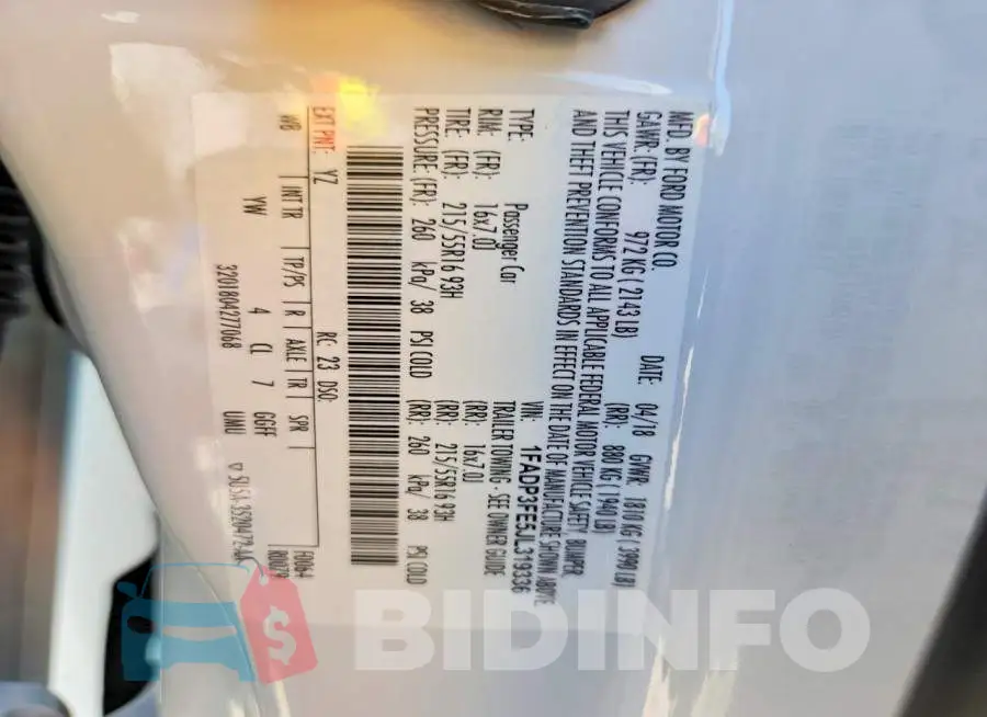 1FADP3FE5JL319336 Photo# 12