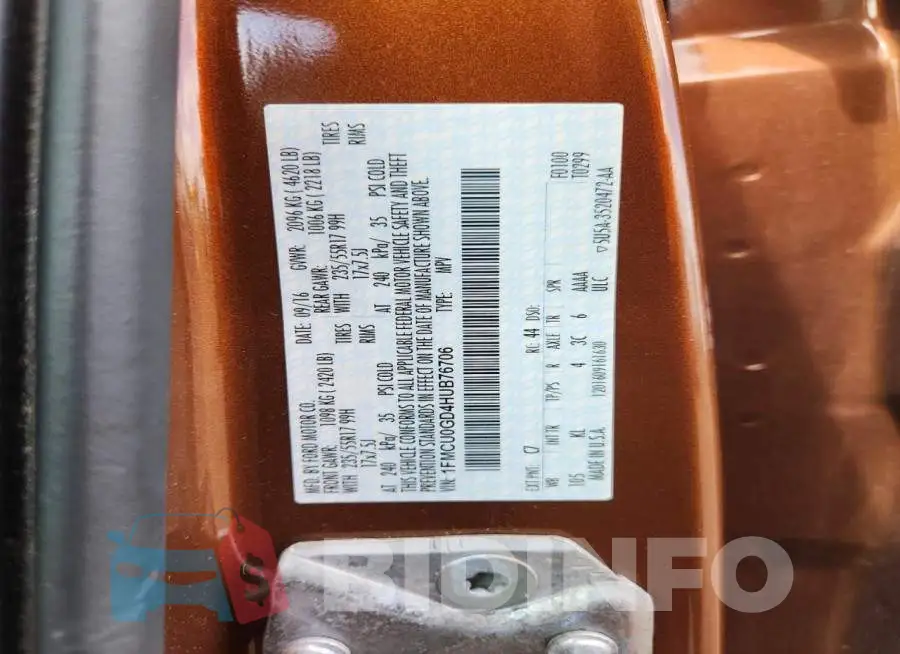 1FMCU0GD4HUB76706 Photo# 13