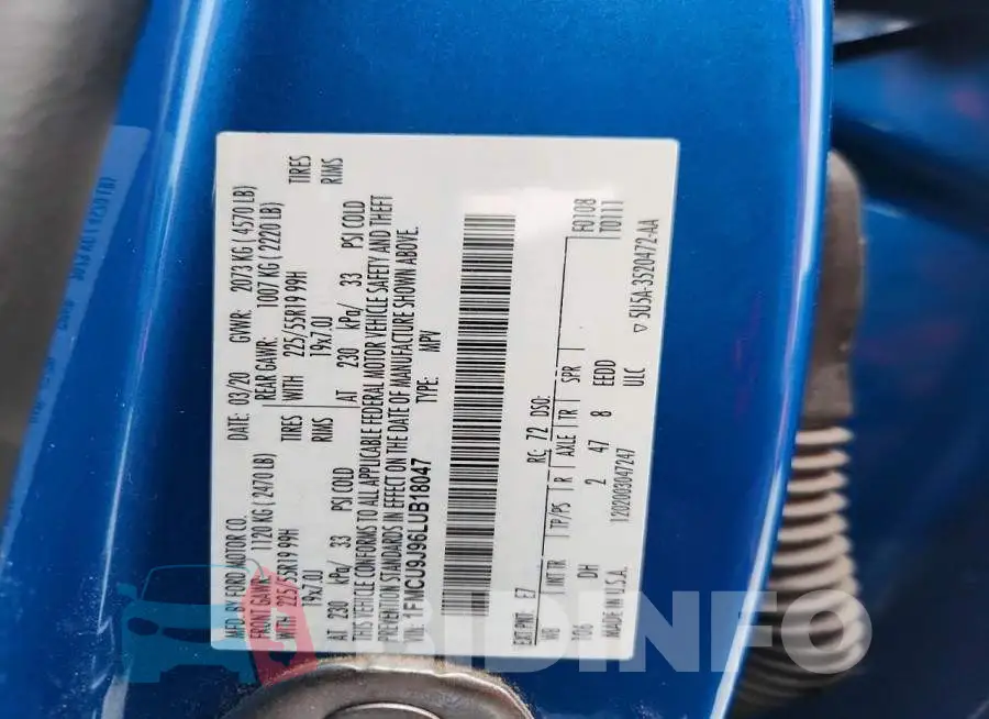 1FMCU9J96LUB18047 Photo# 13
