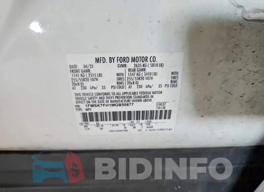 1FMSK7FH1MGB50877 Photo# 13