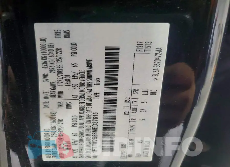 1FT7W2B66MED37615 Photo# 12