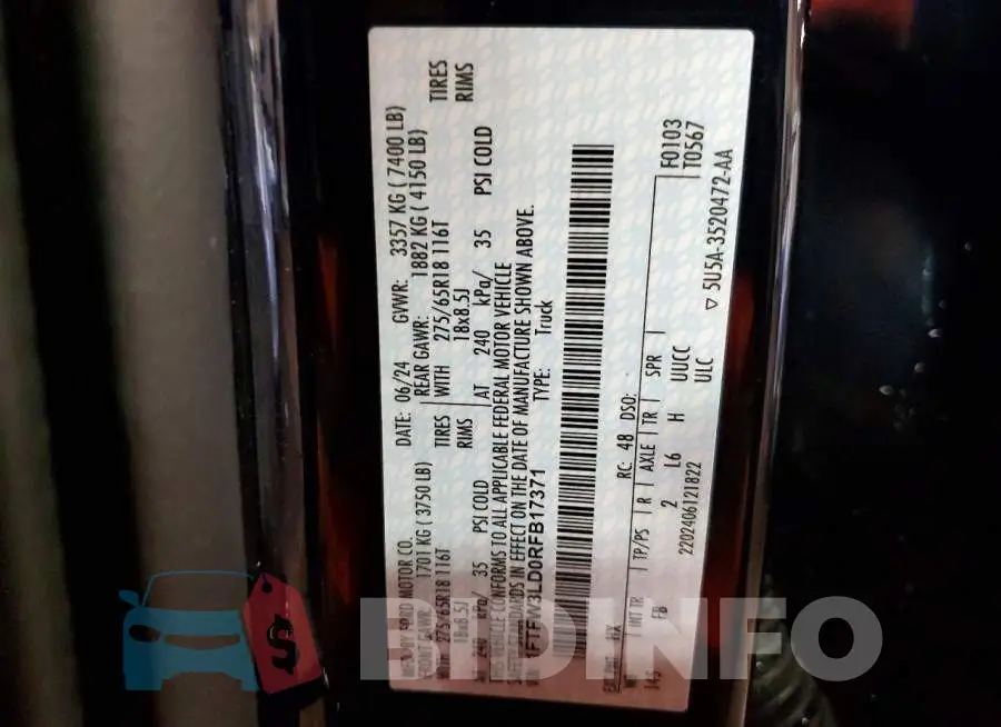 1FTFW3LD0RFB17371 Photo# 12