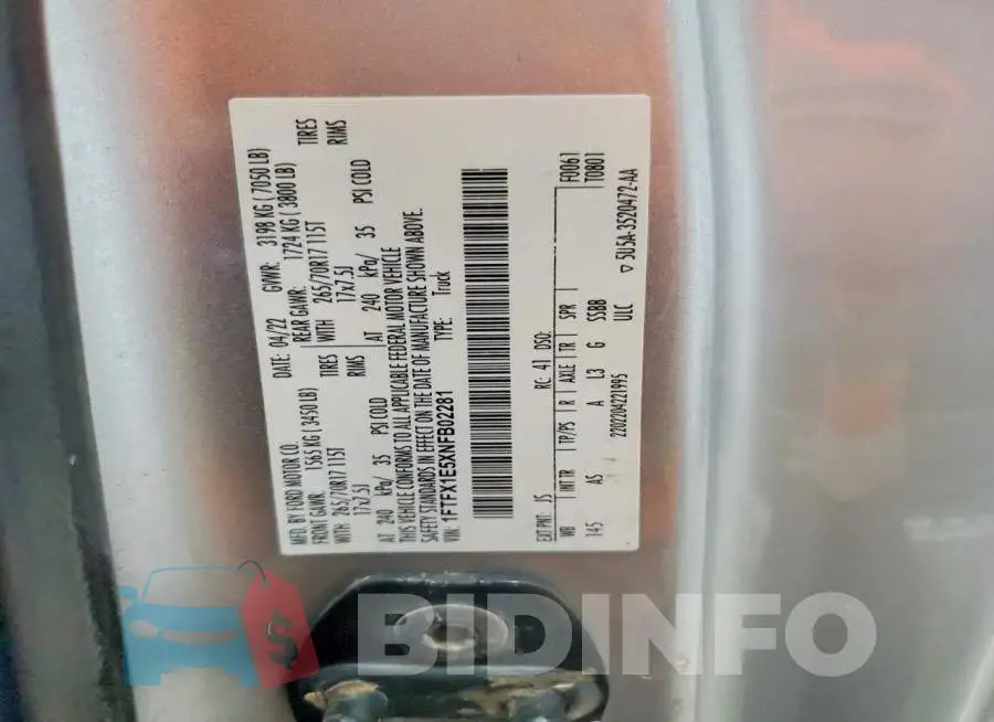 1FTFX1E5XNFB02281 Photo# 12