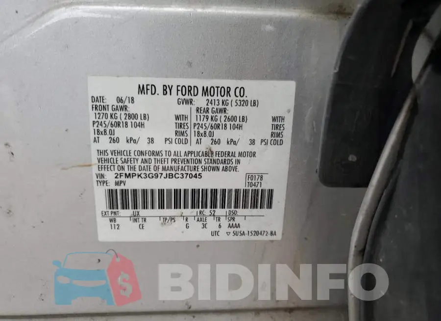 2FMPK3G97JBC37045 Photo# 13