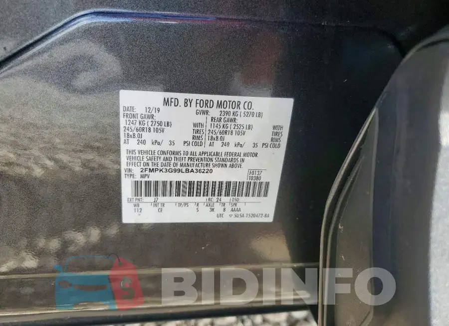 2FMPK3G99LBA36220 Photo# 14