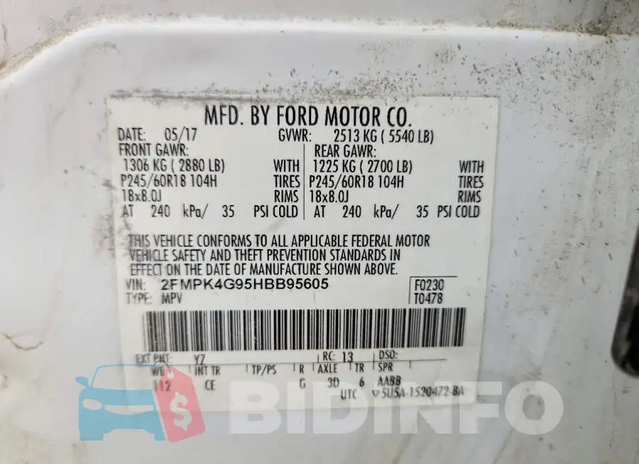 2FMPK4G95HBB95605 Photo# 12