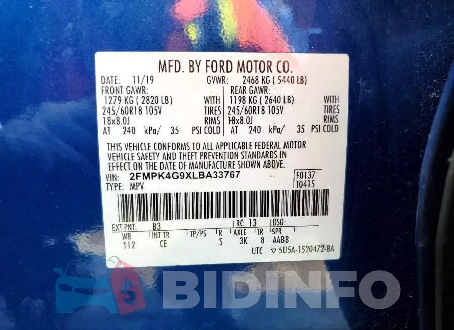 2FMPK4G9XLBA33767 Photo# 13