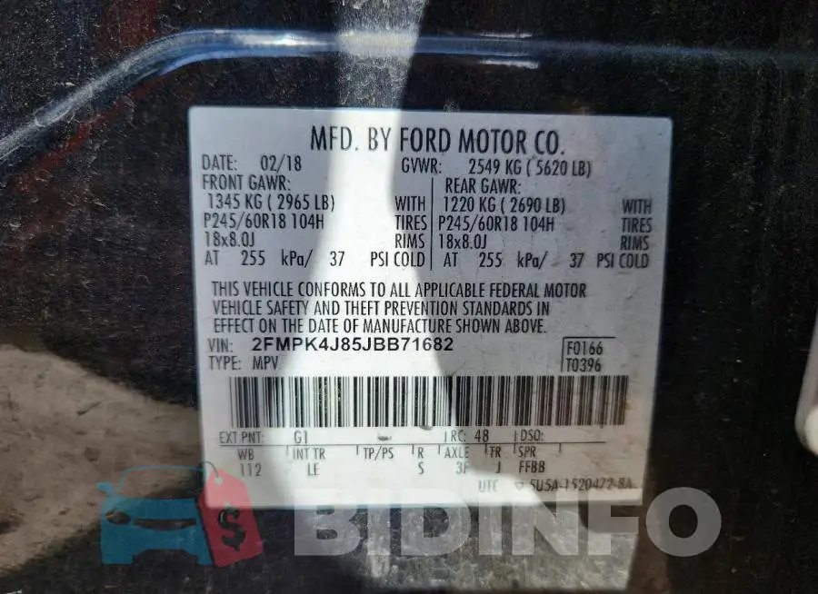 2FMPK4J85JBB71682 Photo# 14