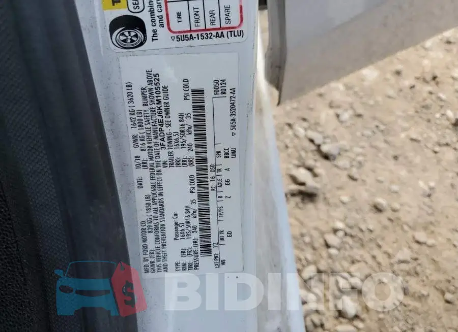 3FADP4EJ6KM105525 Photo# 14