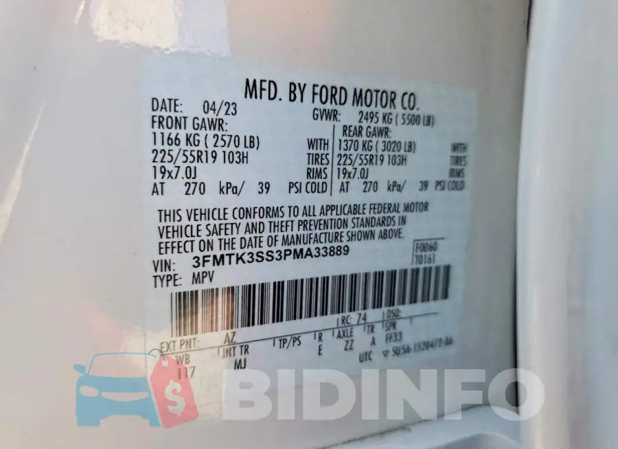 3FMTK3SS3PMA33889 Photo# 13