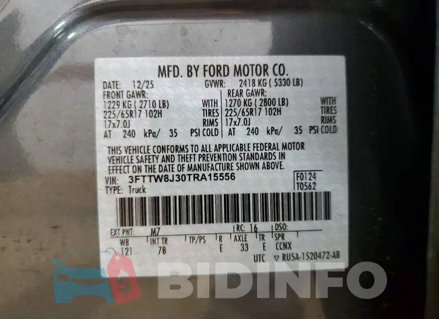 3FTTW8J30TRA15556 Photo# 12