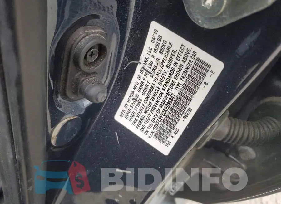 19XFC2F63KE036347 Photo# 12