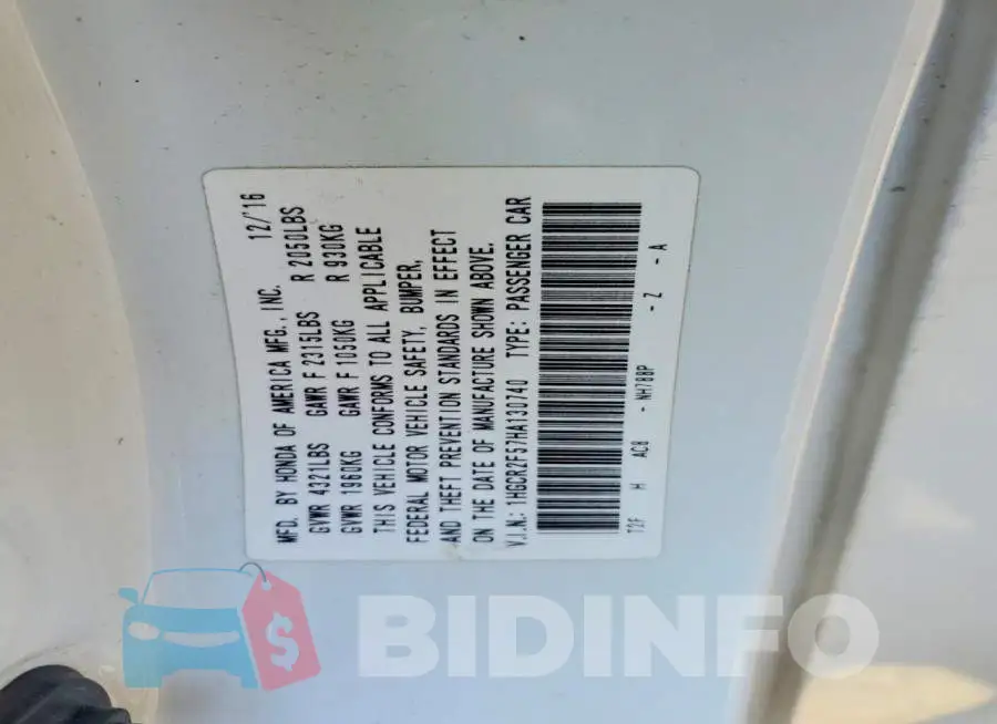 1HGCR2F57HA130740 Photo# 12