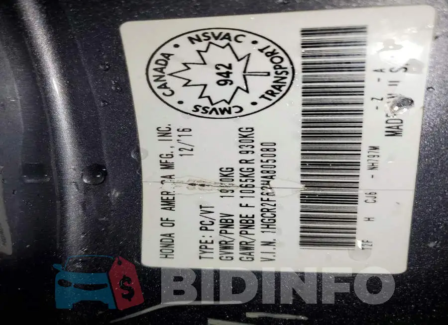 1HGCR2F62HA805080 Photo# 13