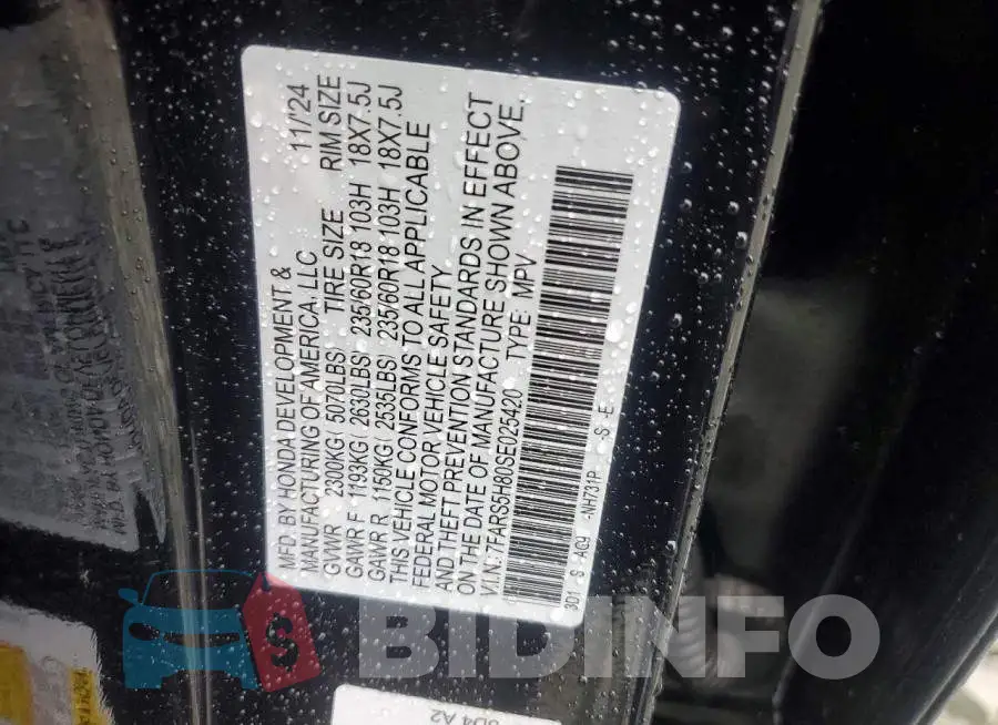7FARS5H80SE025420 Photo# 13