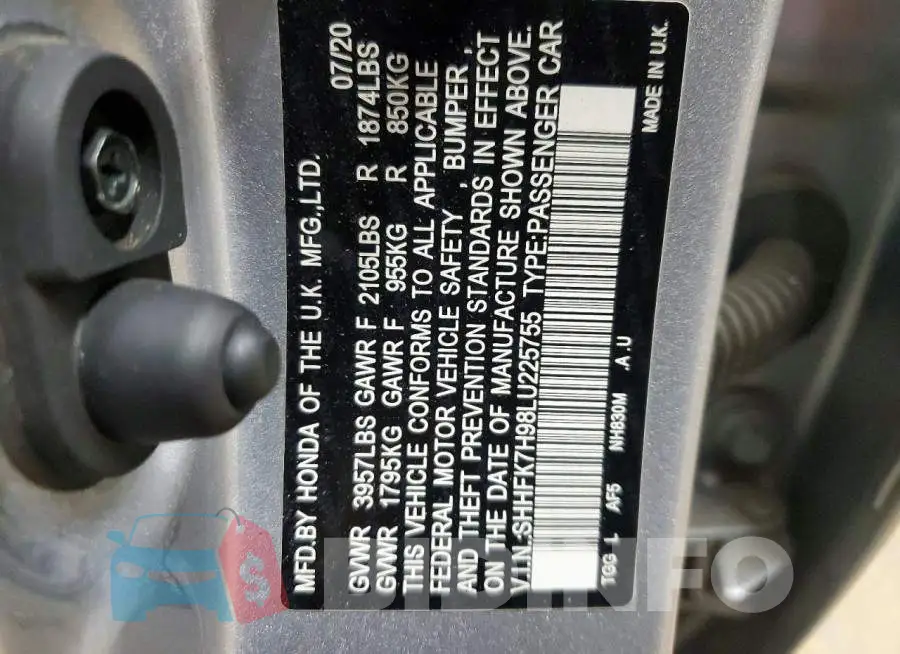 SHHFK7H98LU225755 Photo# 12
