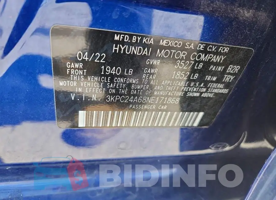 3KPC24A68NE171868 Photo# 12