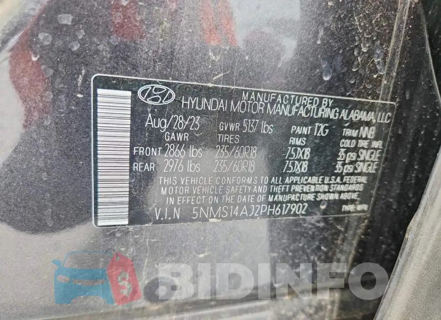 5NMS14AJ2PH617902 Photo# 13