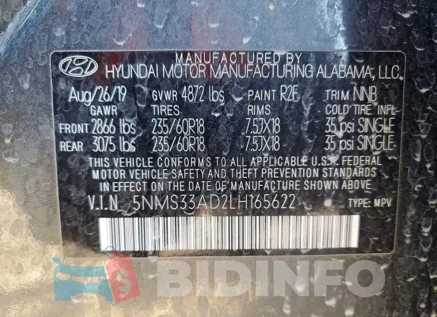 5NMS33AD2LH165622 Photo# 14