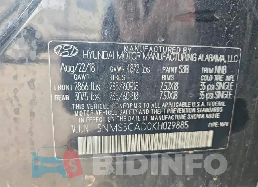 5NMS5CAD0KH029885 Photo# 12