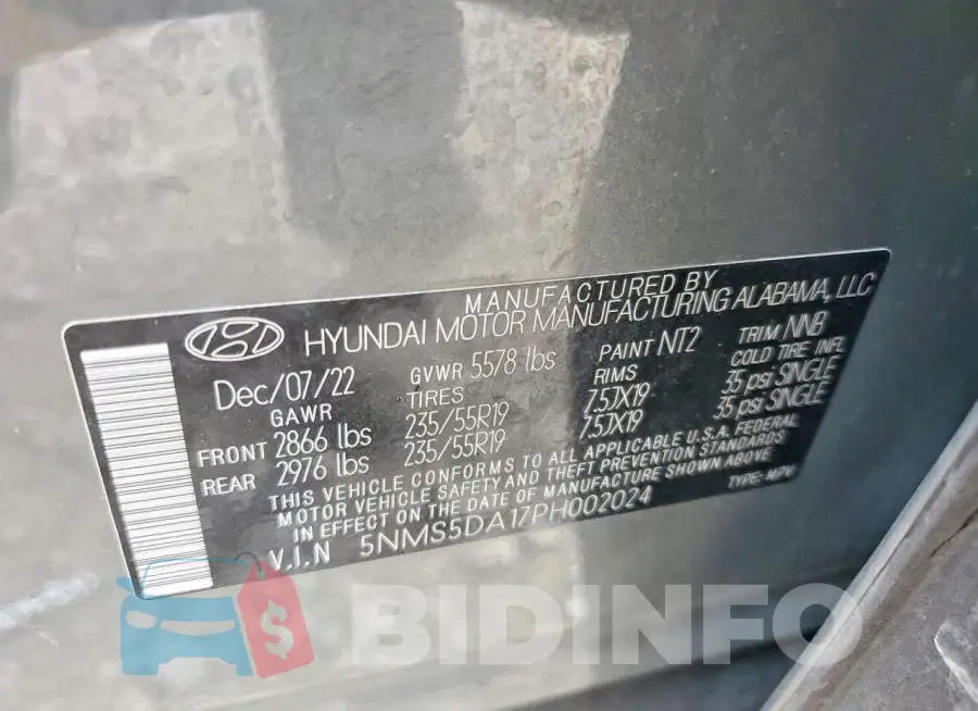 5NMS5DA17PH002024 Photo# 12