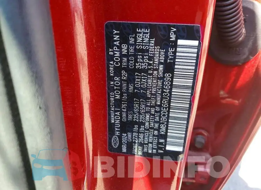 KM8JBCDE6RU346898 Photo# 13