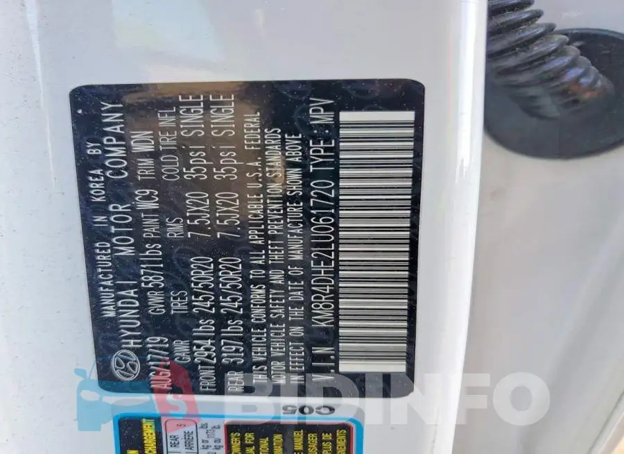 KM8R4DHE2LU061720 Photo# 13