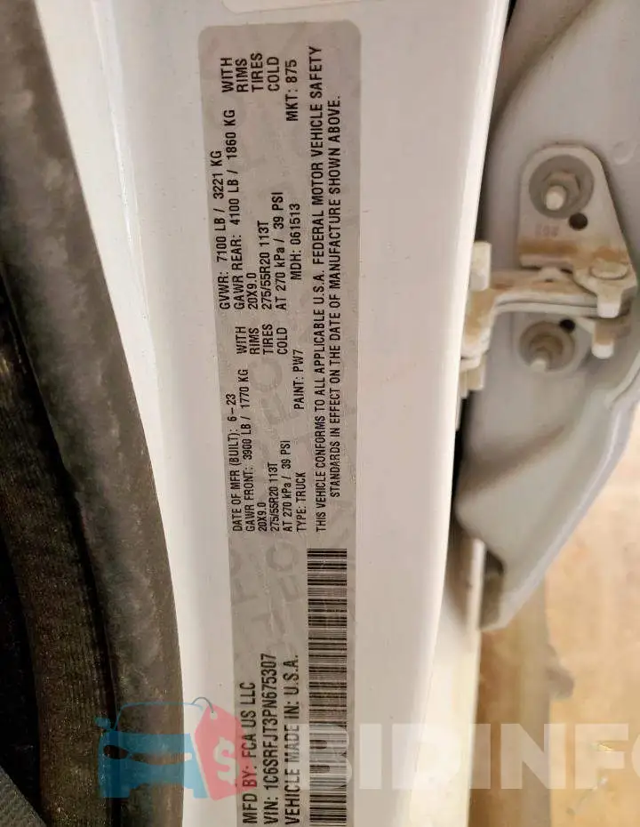 1C6SRFJT3PN675307 Photo# 12