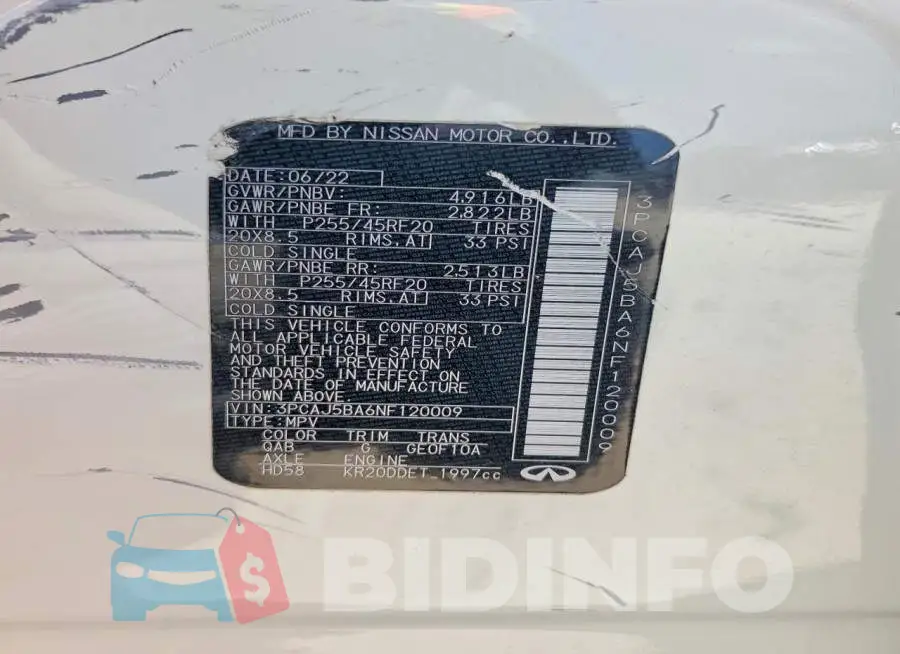 3PCAJ5BA6NF120009 Photo# 14