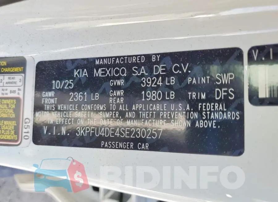 3KPFU4DE4SE230257 Photo# 12