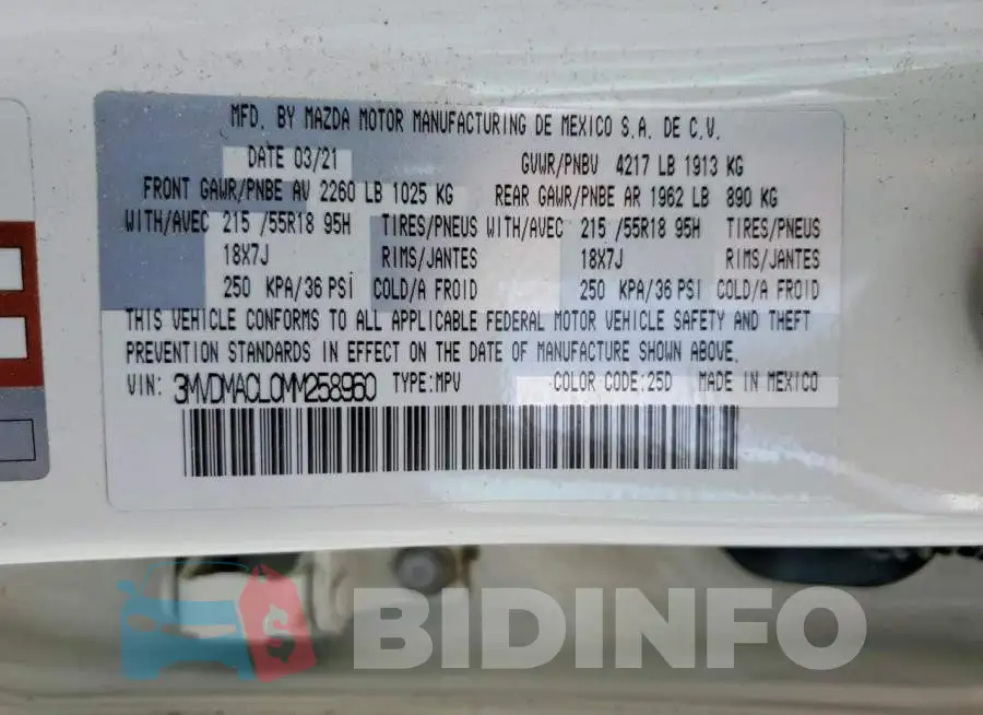 3MVDMACL0MM258960 Photo# 14